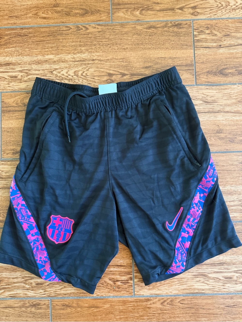 Nike Mens Black and Pink FC Barcelona Training Shorts